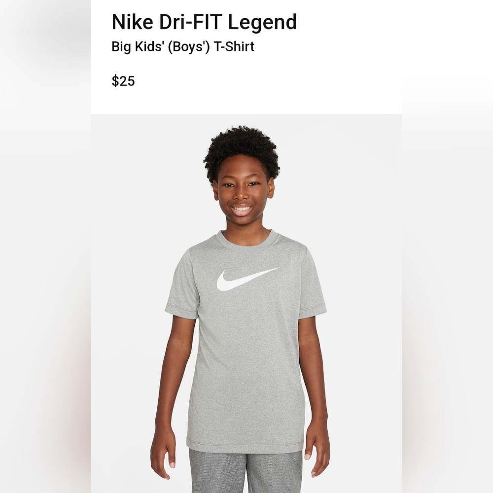 {Almost perfect} Nike DRI-FIT Legend THE NIKE TEE gray/white youth size MED